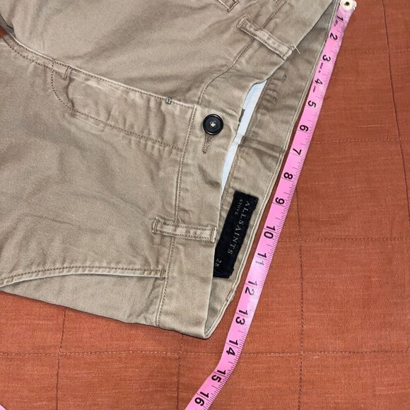 All Saints Mens Stove Khaki Slim-Fit Chino Pants 28 - Picture 10 of 10